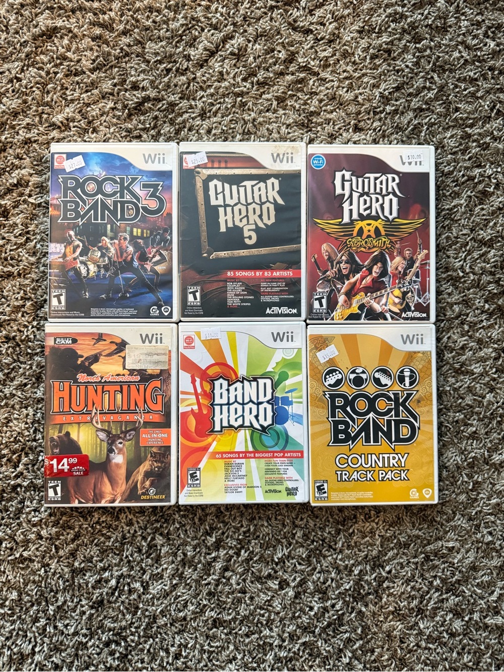 Assorted Wii Music & Rhythm Game Bundle (Plus Hunting)